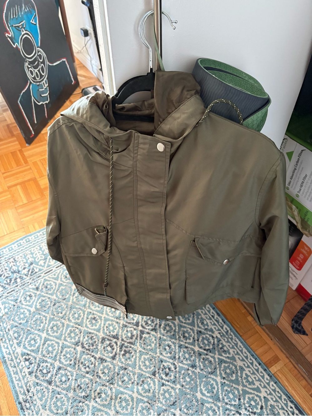 Women's Hooded Utility Jacket in Olive